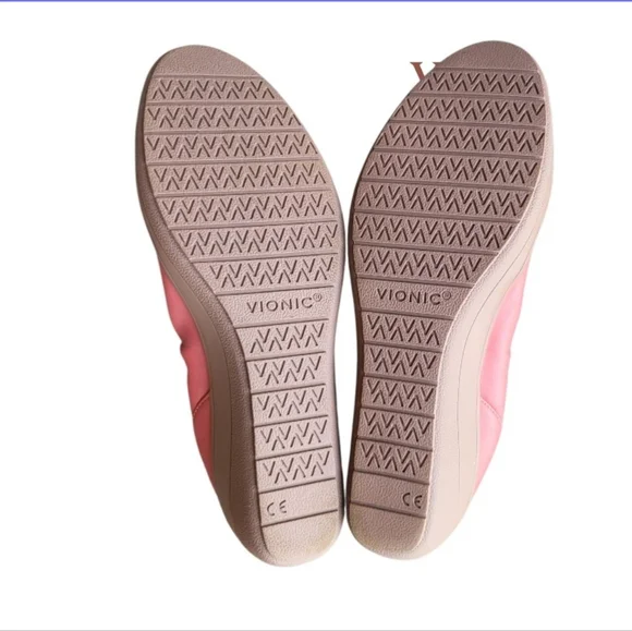 Vionic Jacey Wedge Leather Pink Rose Cedar Slip On Loafer Casual Shoe Women 8 - Picture 2 of 10